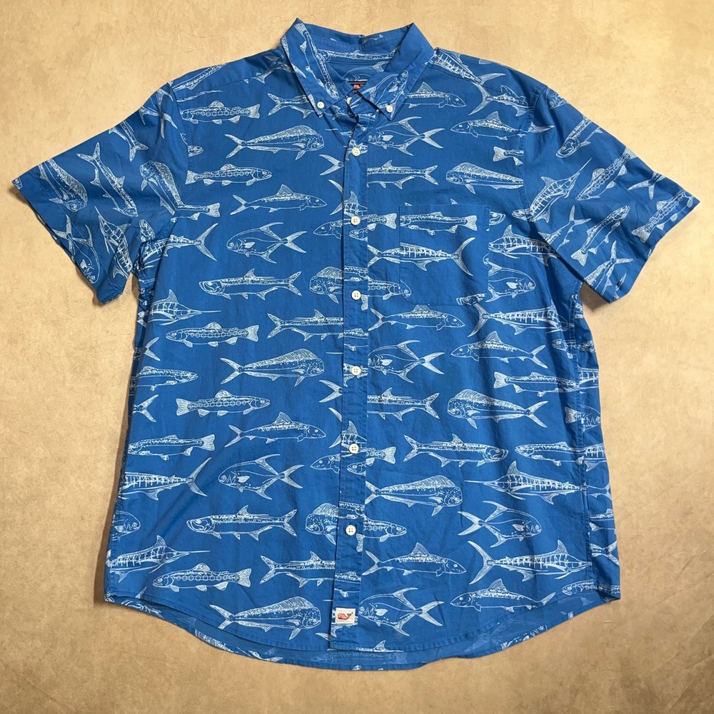 Vineyard Vines Classic Fit Murray Button Down Fish All Over Print Shirt